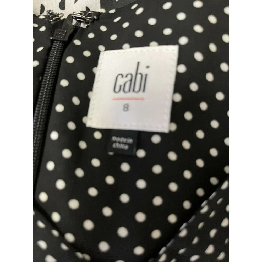 Cabi Blouse Women Size 8 M Sleeveless Contrasting Patterns Leopard Polka Dot Top - Picture 10 of 10